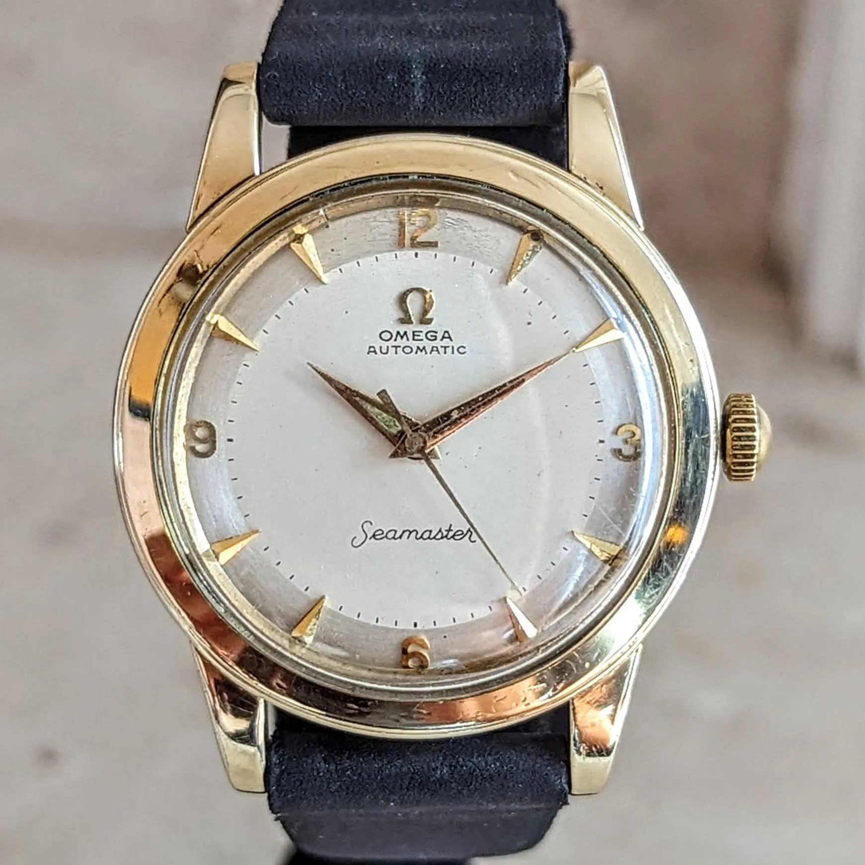 1958 OMEGA Seamaster Automatic Wristwatch Cal. 500 14K G.F. Vintage Watch Ref. G6250