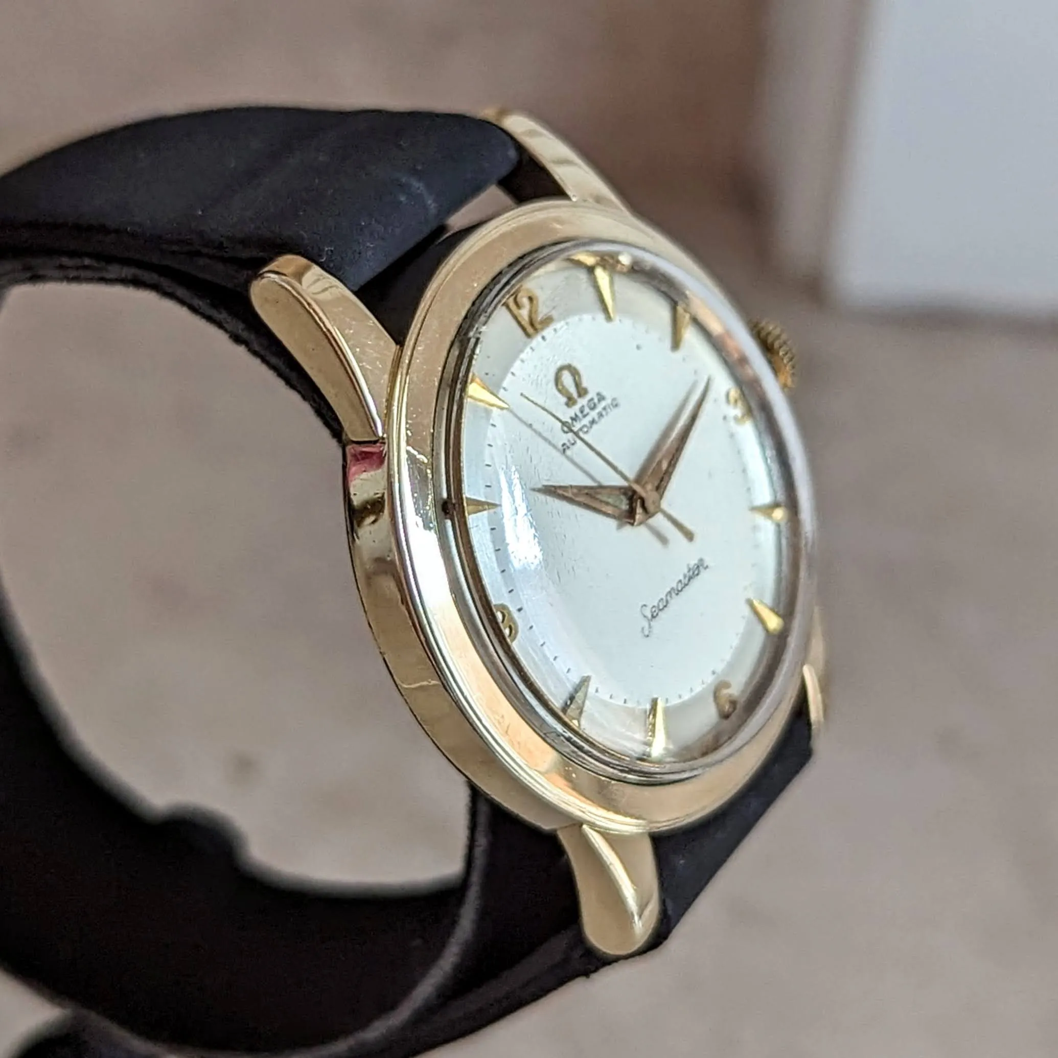 1958 OMEGA Seamaster Automatic Wristwatch Cal. 500 14K G.F. Vintage Watch Ref. G6250