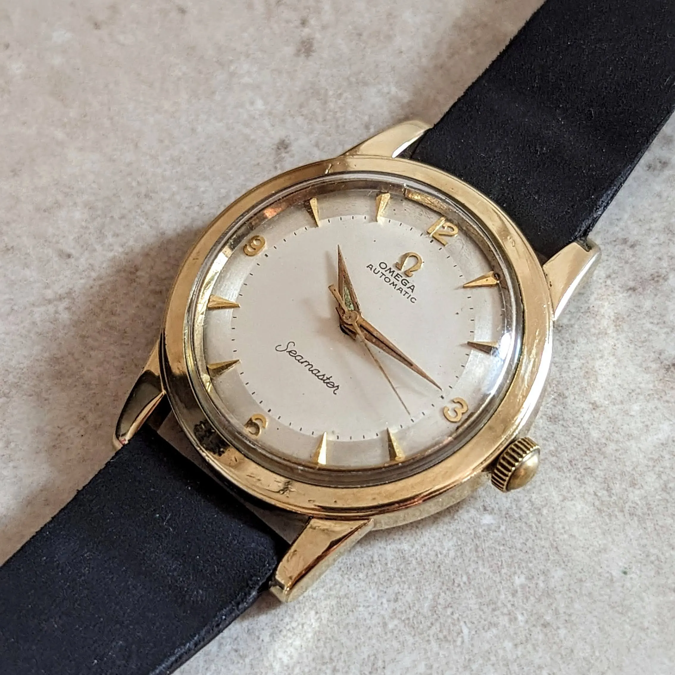 1958 OMEGA Seamaster Automatic Wristwatch Cal. 500 14K G.F. Vintage Watch Ref. G6250