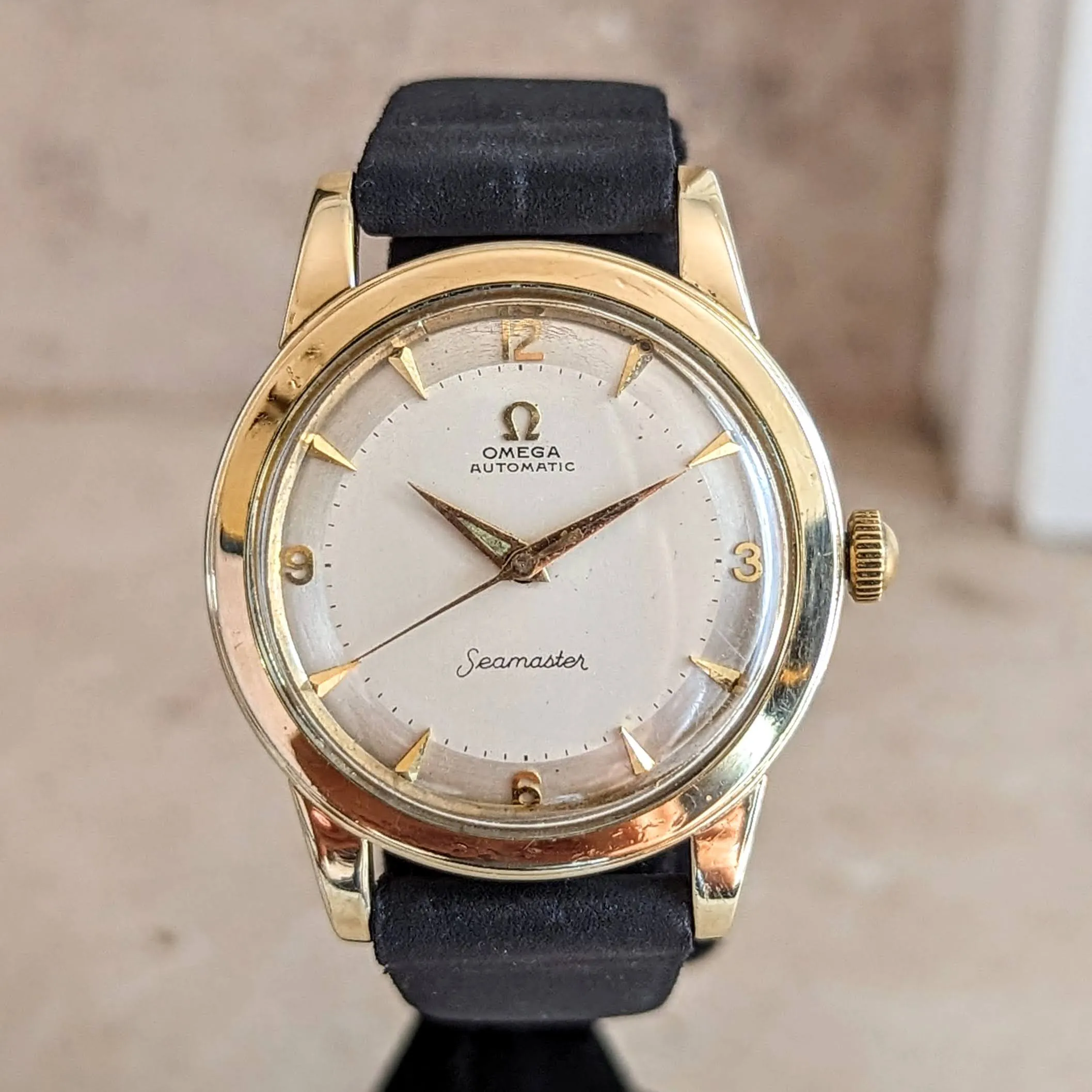 1958 OMEGA Seamaster Automatic Wristwatch Cal. 500 14K G.F. Vintage Watch Ref. G6250