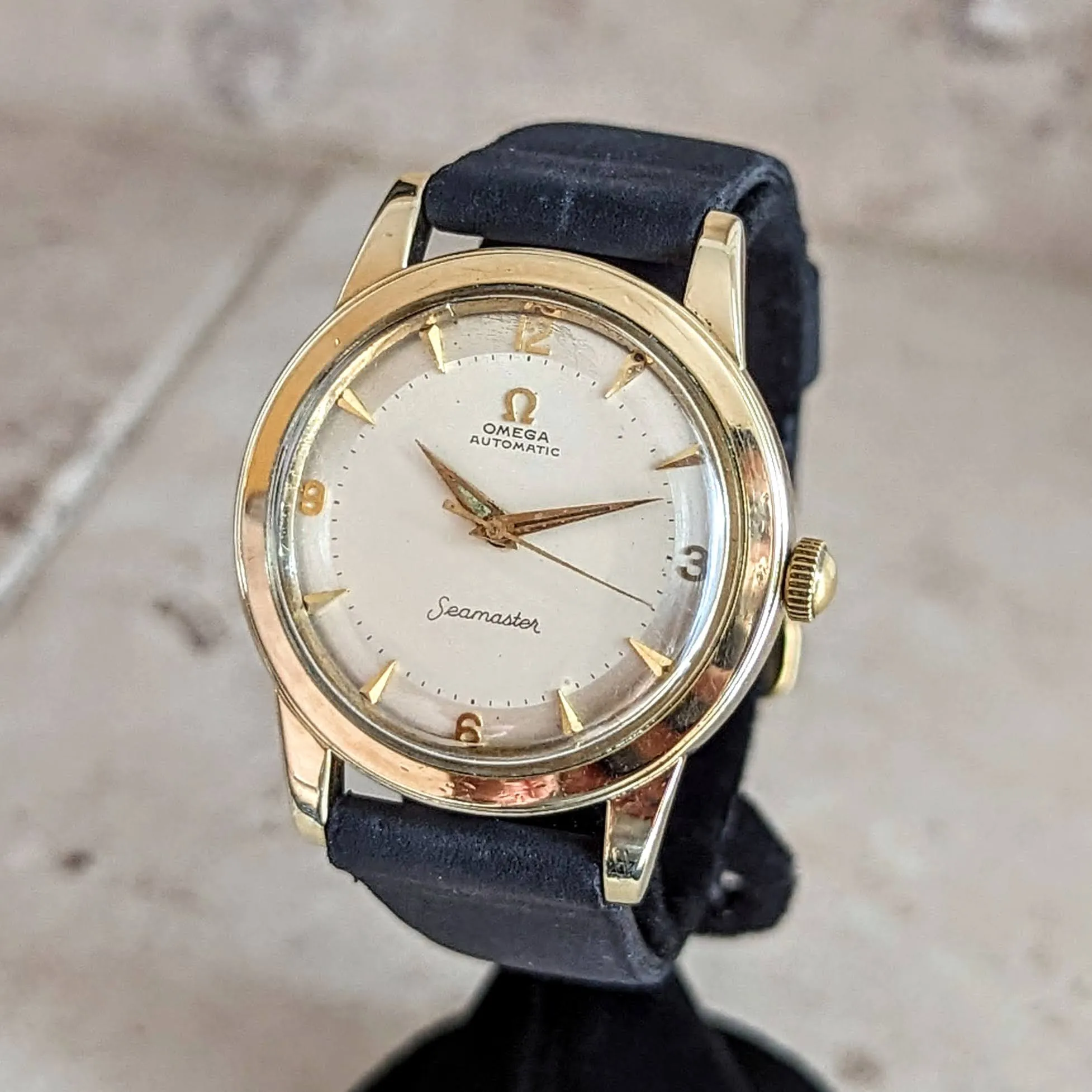 1958 OMEGA Seamaster Automatic Wristwatch Cal. 500 14K G.F. Vintage Watch Ref. G6250