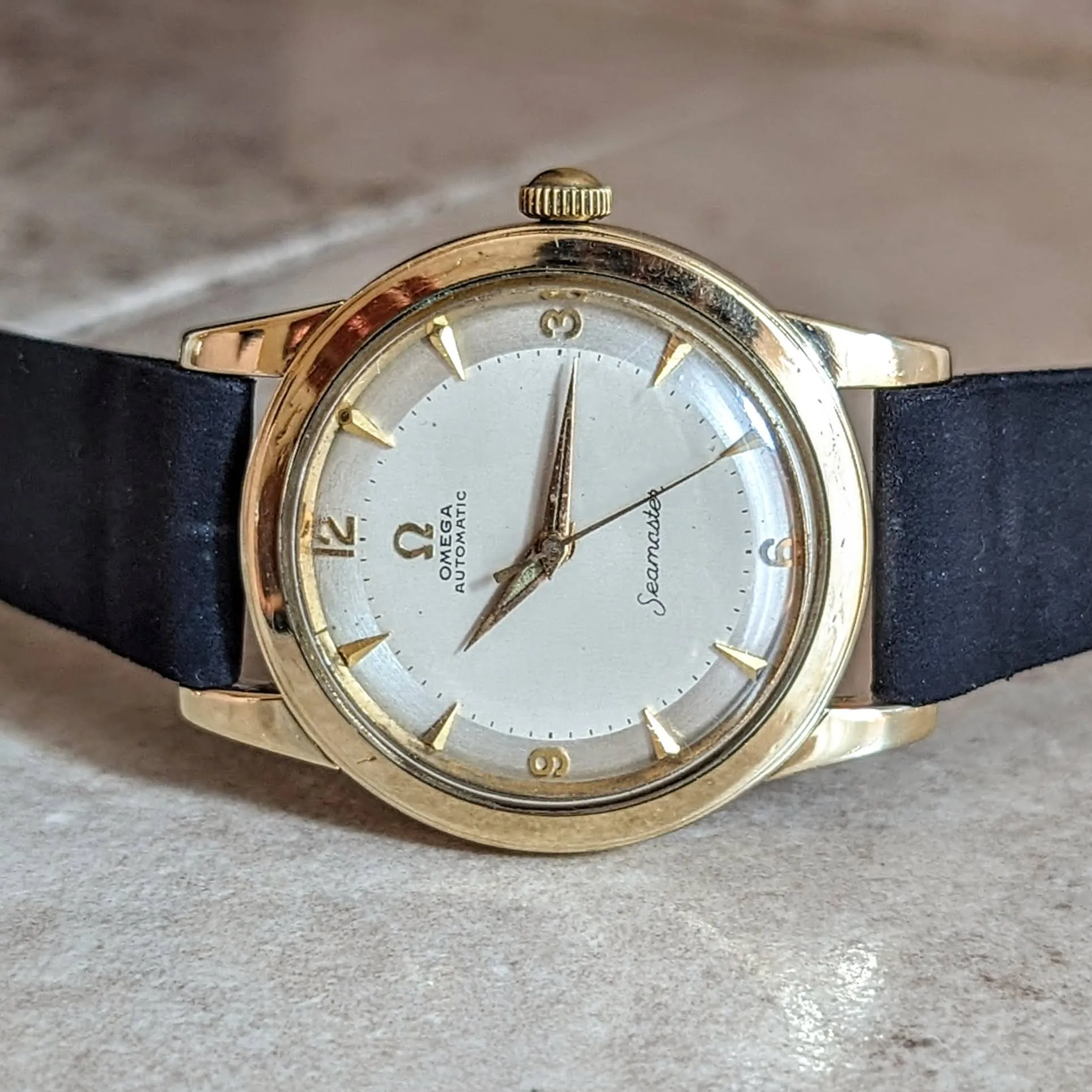1958 OMEGA Seamaster Automatic Wristwatch Cal. 500 14K G.F. Vintage Watch Ref. G6250