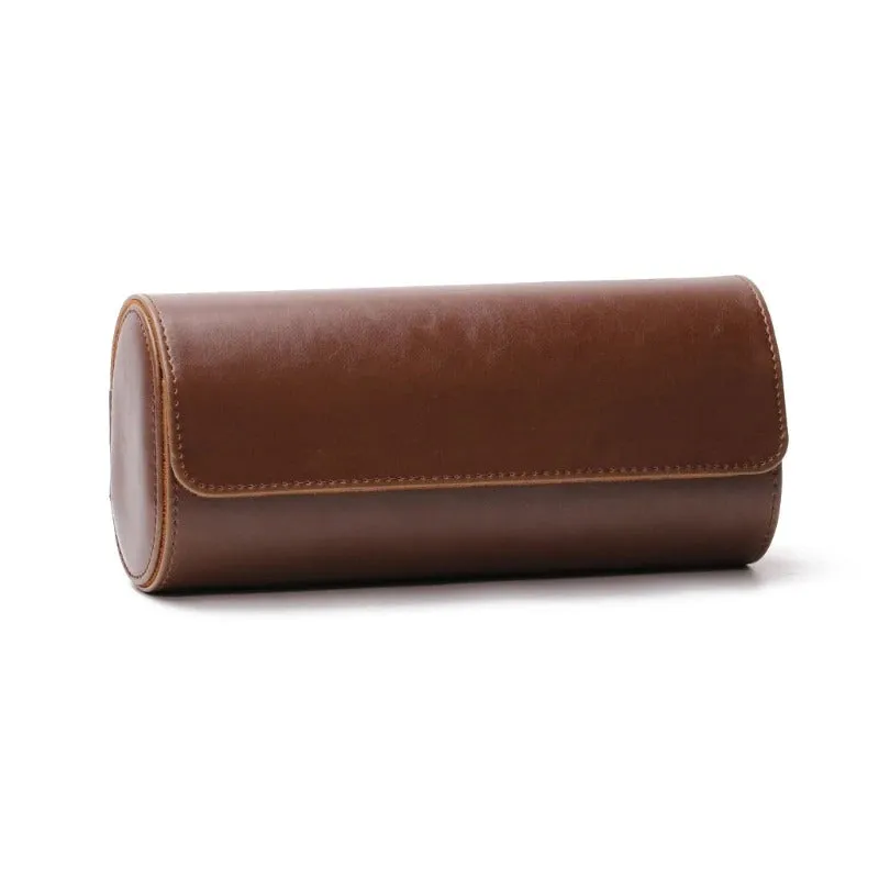 3 Slots Leather Roll Watch Travel Case