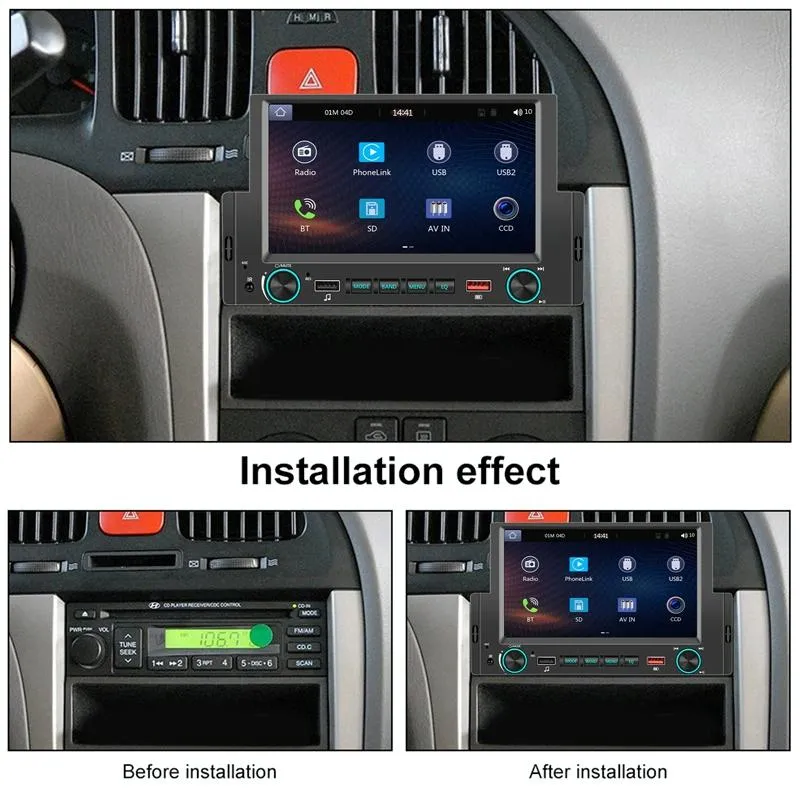 6.2 Inch Single Butt Carplay Car Monitor - Universal Wired Mp5 Player