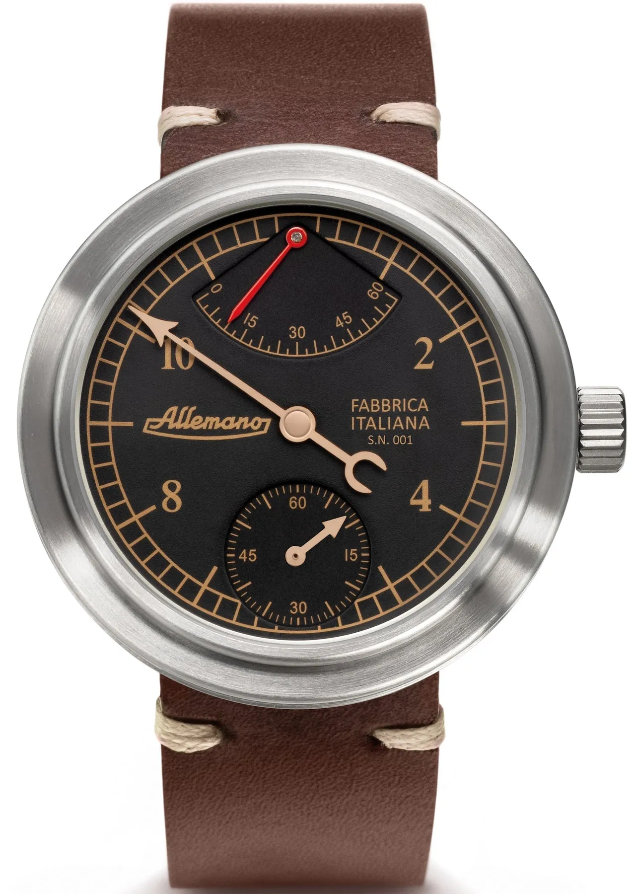 Allemano Watch Man Black Brushed Case