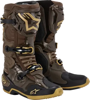ALPINESTARS Limited Edition Squad '23 Tech 10 Boots - Brown/Gold - US 12 2010020-839-12