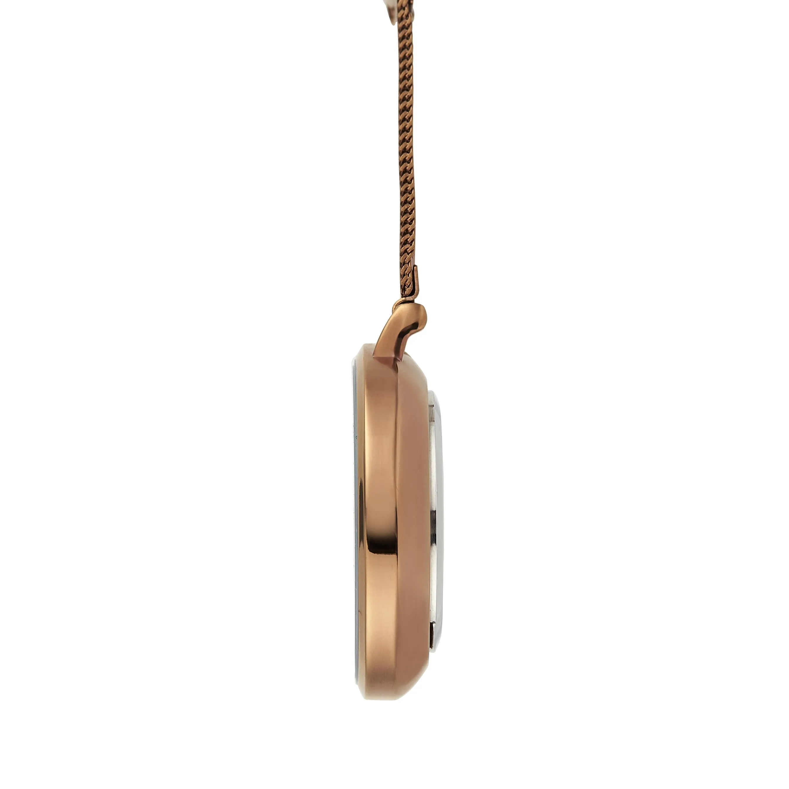 Annie Apple Nurses Fob Watch - Aurora - Rose Gold/Brown - Mesh - 35mm