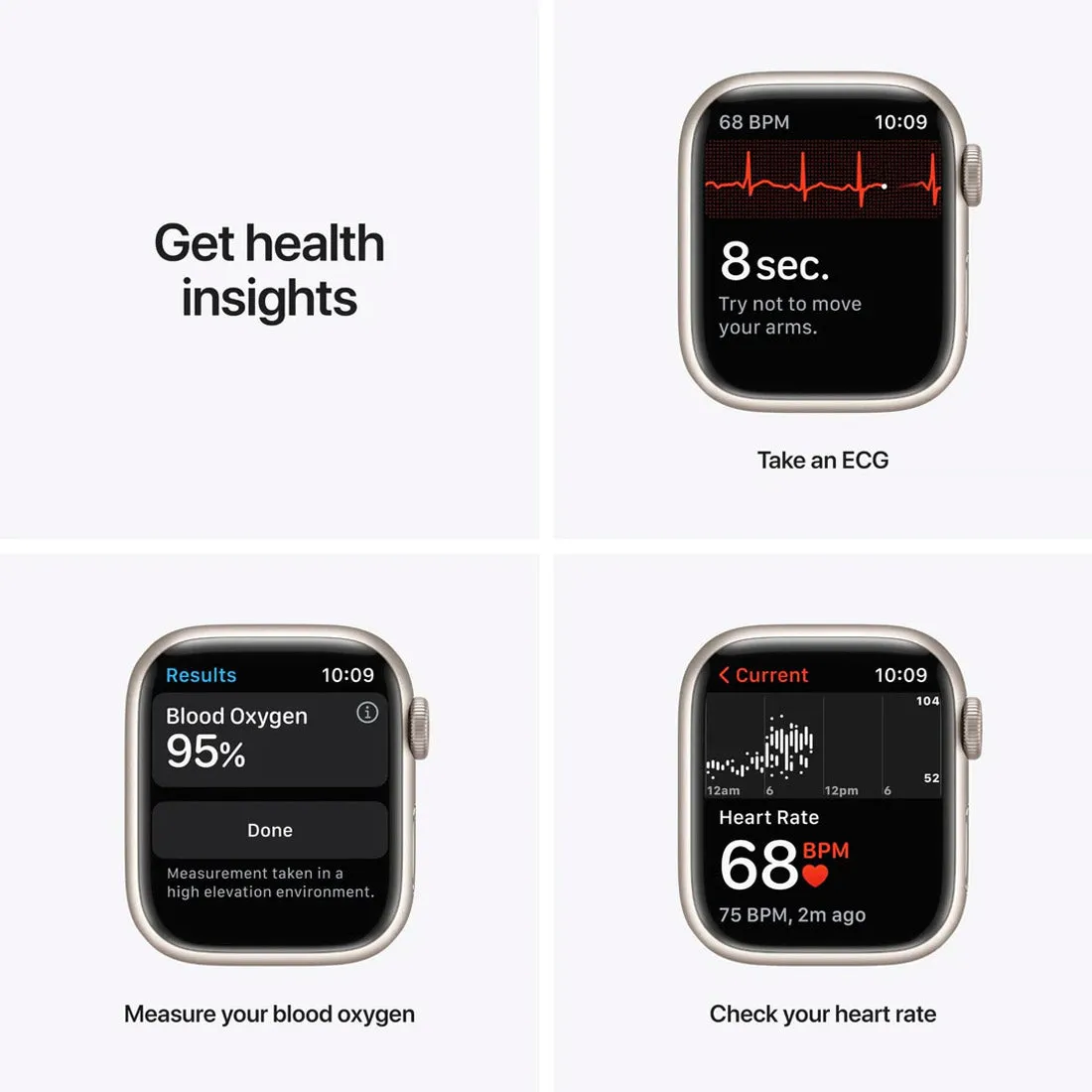 Apple Watch Series 7 GPS   Cellular, 41mm Starlight Aluminium Case with Starlight Sport Band - AU Version ( Refurbished Grade A)