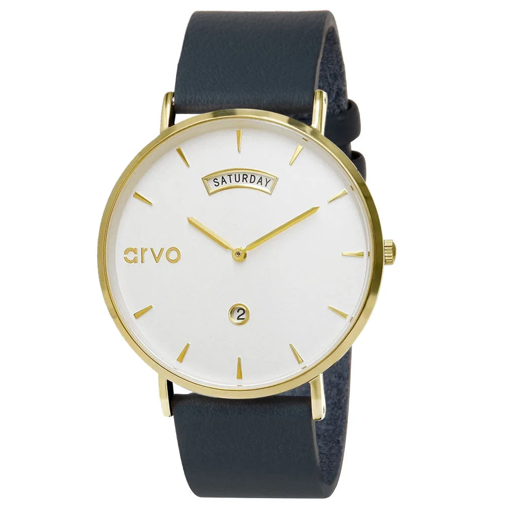 Arvo Awristacrat Watch - Gold - Marino Blue Band by Arvo