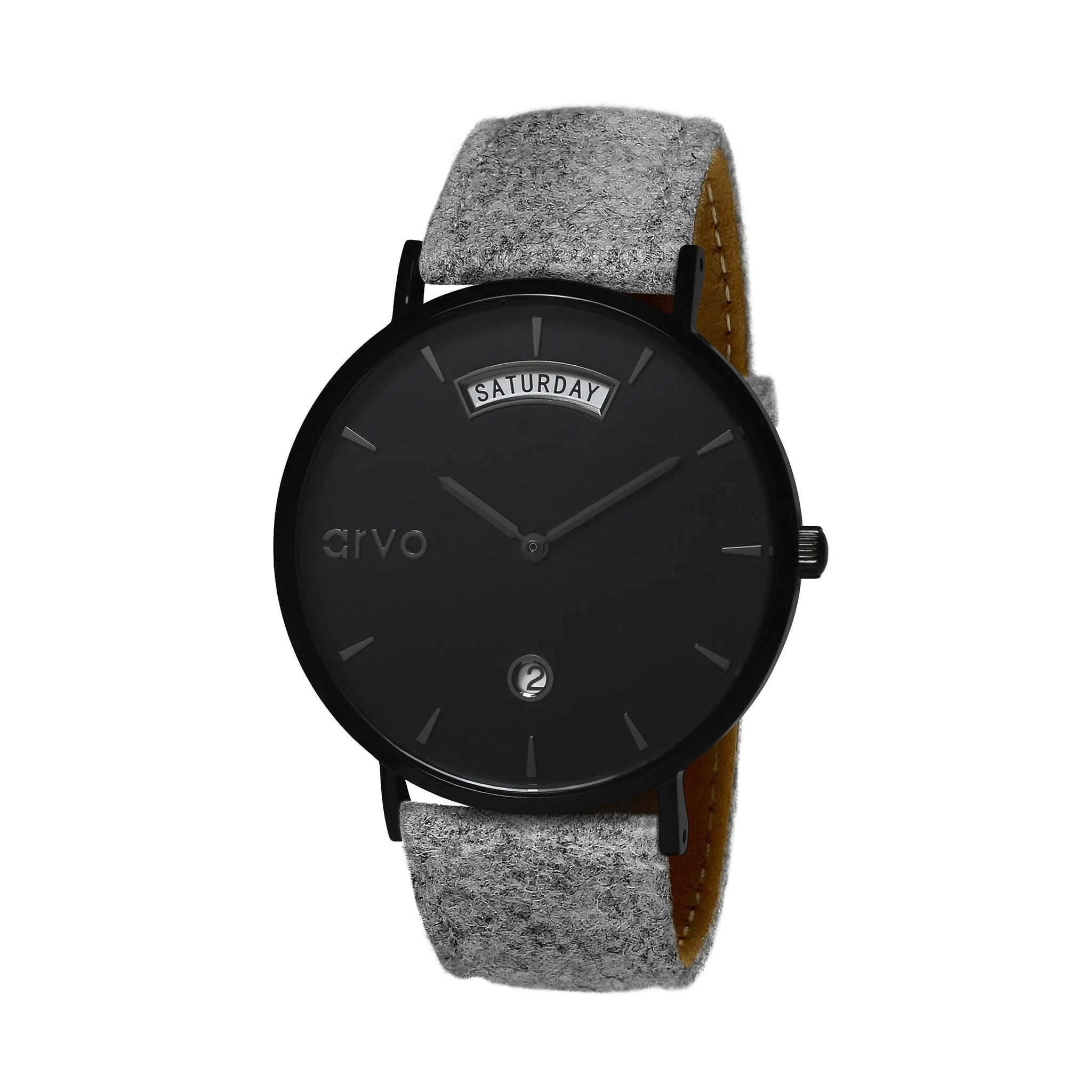 Arvo Black Awristacrat Watch - Gray Felt