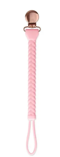 Baby's Itzy Ritzy BPA free silicone pacifier strap with metal clip - in Navy blue, Mint green, Blush pink or rose pink