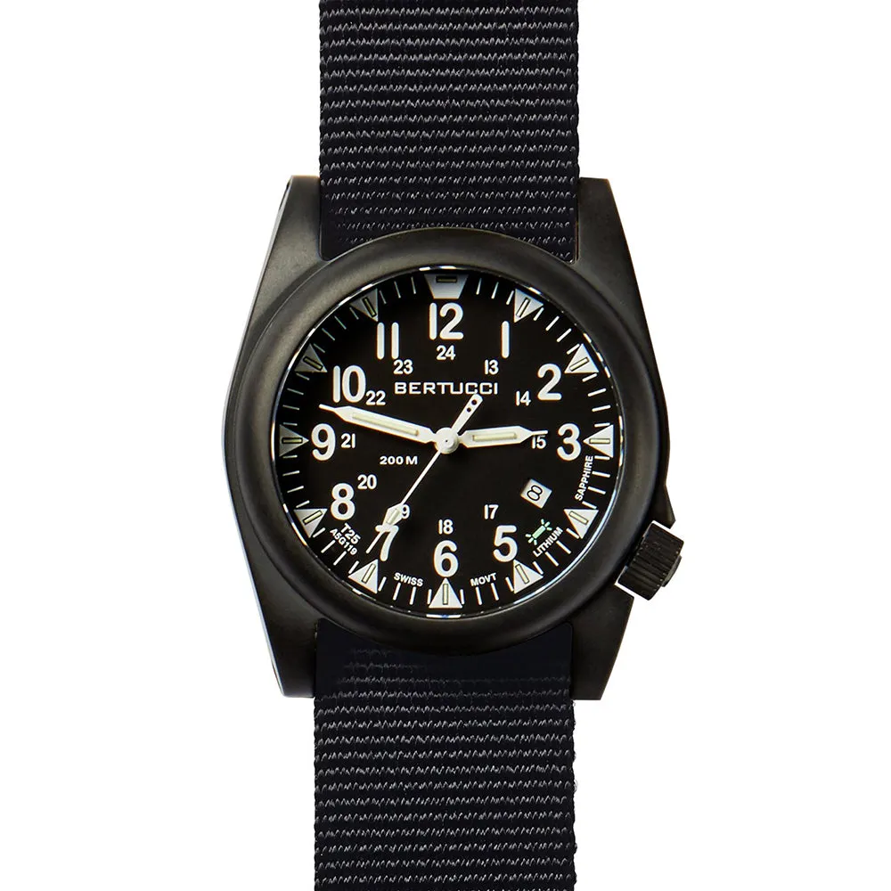 Bertucci A-5S Ballista Illuminated Men's Heavy-Duty Black Nylon Band Black Quartz Dial Watch - 13550