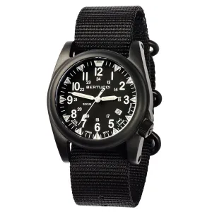 Bertucci A-5S Ballista Illuminated Men's Heavy-Duty Black Nylon Band Black Quartz Dial Watch - 13550