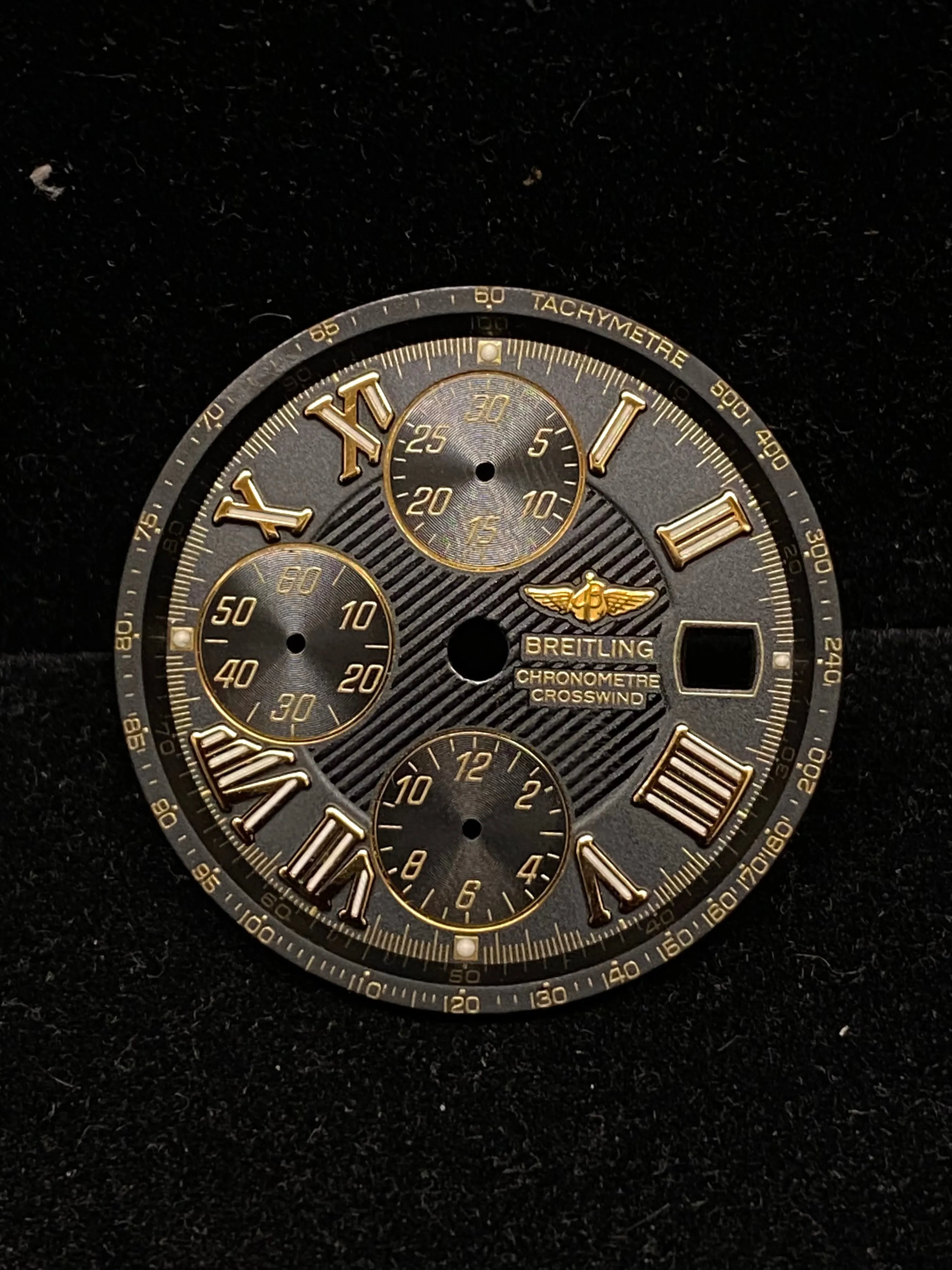 Breitling Dial Unique Style Black with Beautiful Gold Engraving -$2K APR w/ CoA!