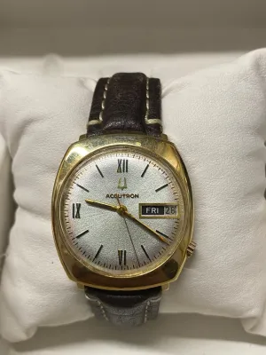 BULOVA ACCUTRON 14K Gold Unique Beautiful Men's Wristwatch - $10K APR w/ COA!!!