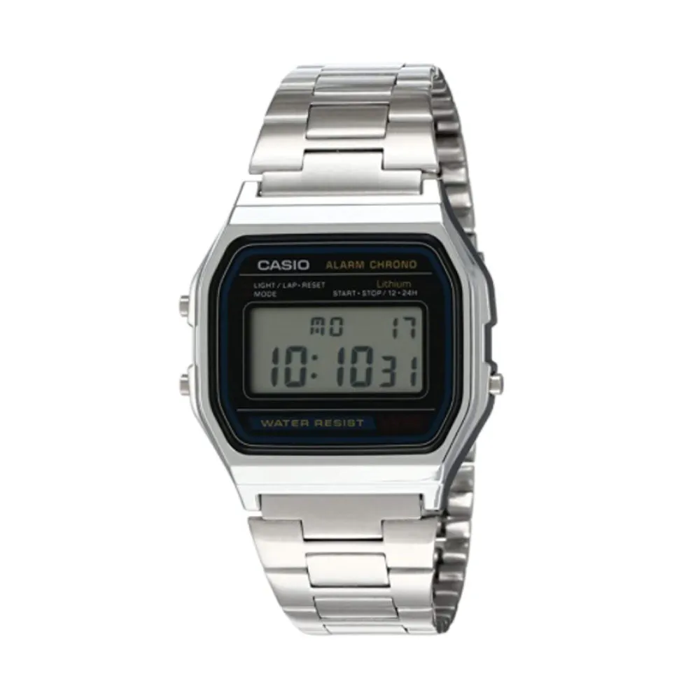 Casio General- Men's A158WA-1DF Stainless Steel Digital Watch