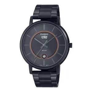 Casio Men's Analog Black Ion Plated Stainless Steel Band Watch MTPB120B-8A MTP-B120B-8A