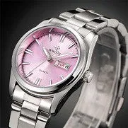 Casual Date Day Clock Stainless Steel Ladies Quartz Watch