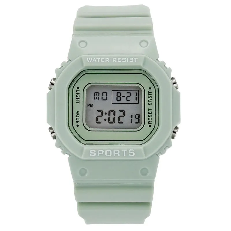 Casual Solid Color Buckle Electronic Men's Watches