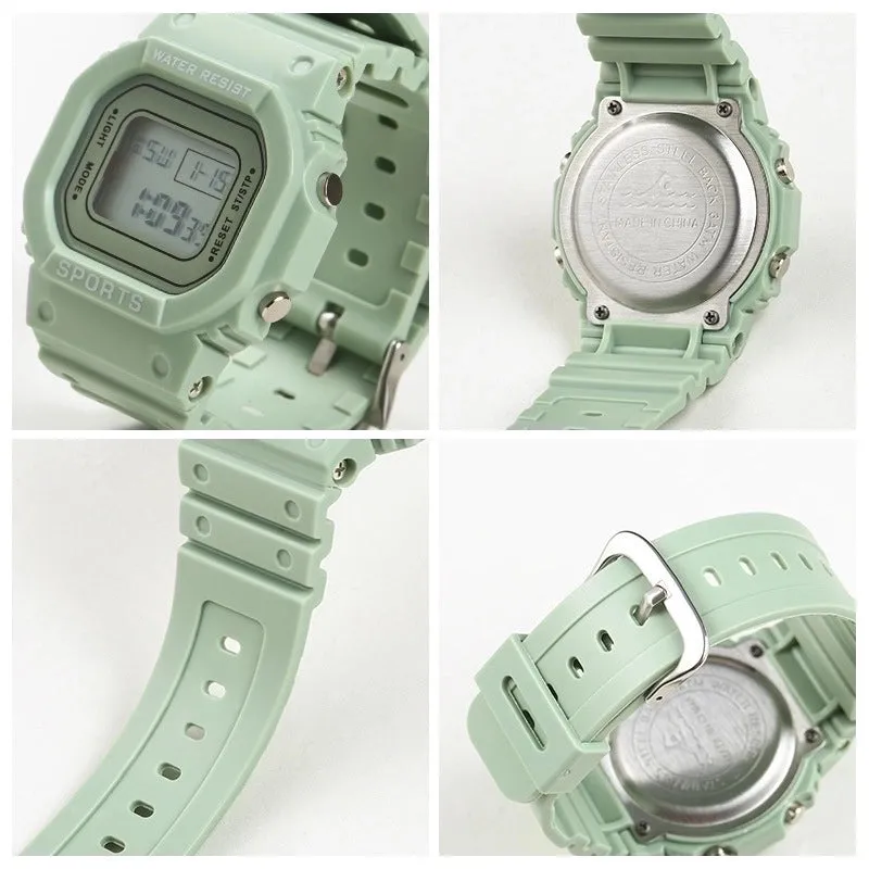 Casual Solid Color Buckle Electronic Men's Watches