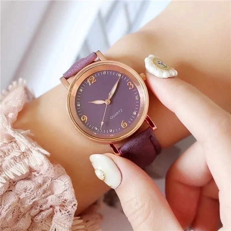 Casual Solid Color Buckle Quartz Women's Watches