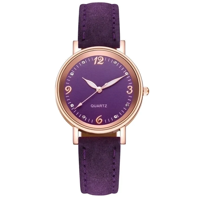 Casual Solid Color Buckle Quartz Women's Watches