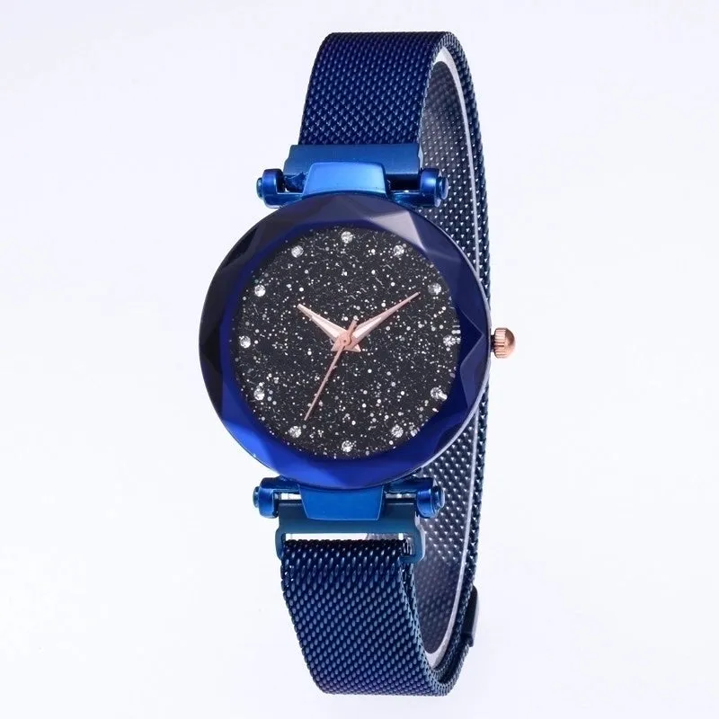 Casual Streetwear Round Suction Buckle Quartz Women's Watches