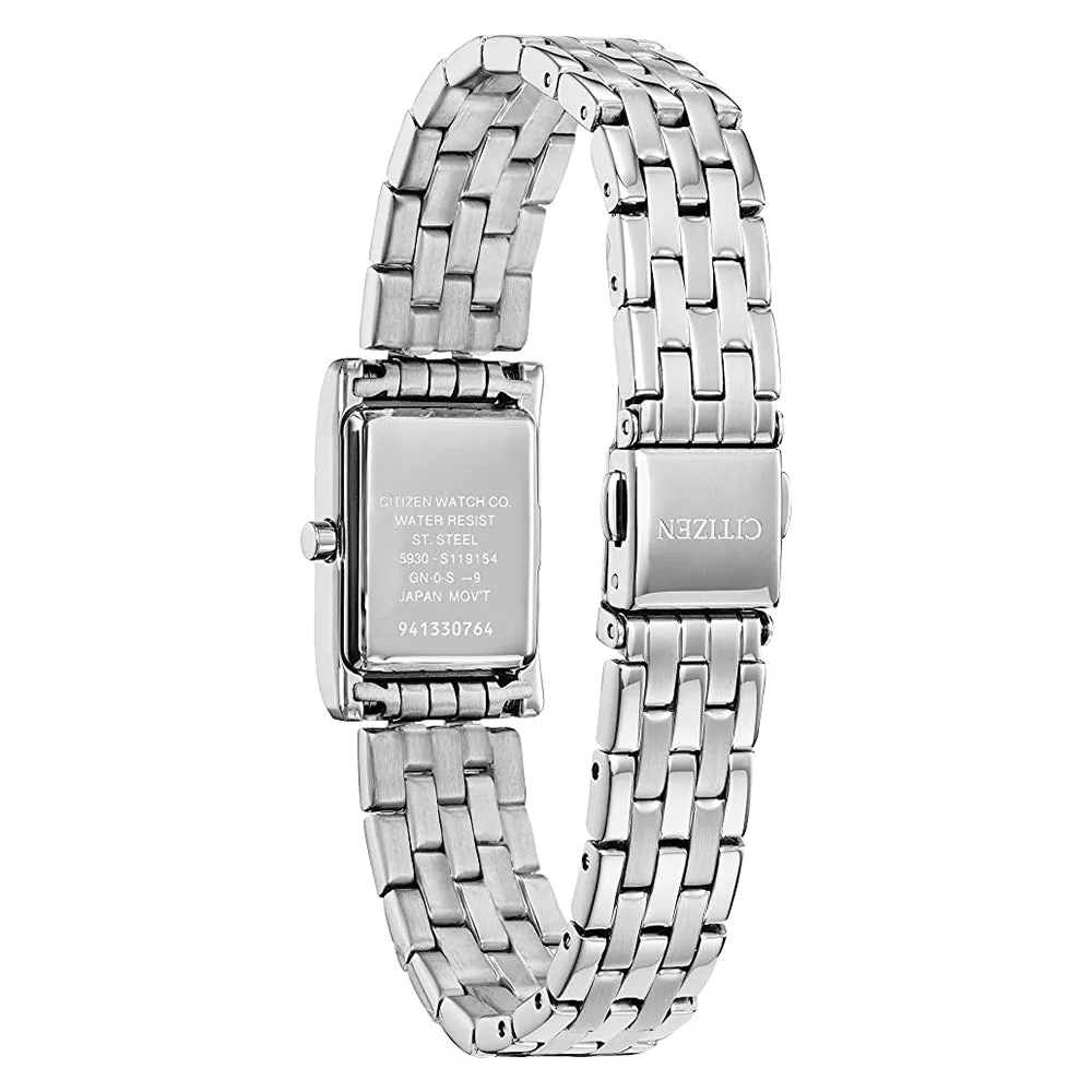 Citizen Womens Quartz Mother Of Pearl Dial Silver Stainless Steel Strap Watch - EJ6121-51D