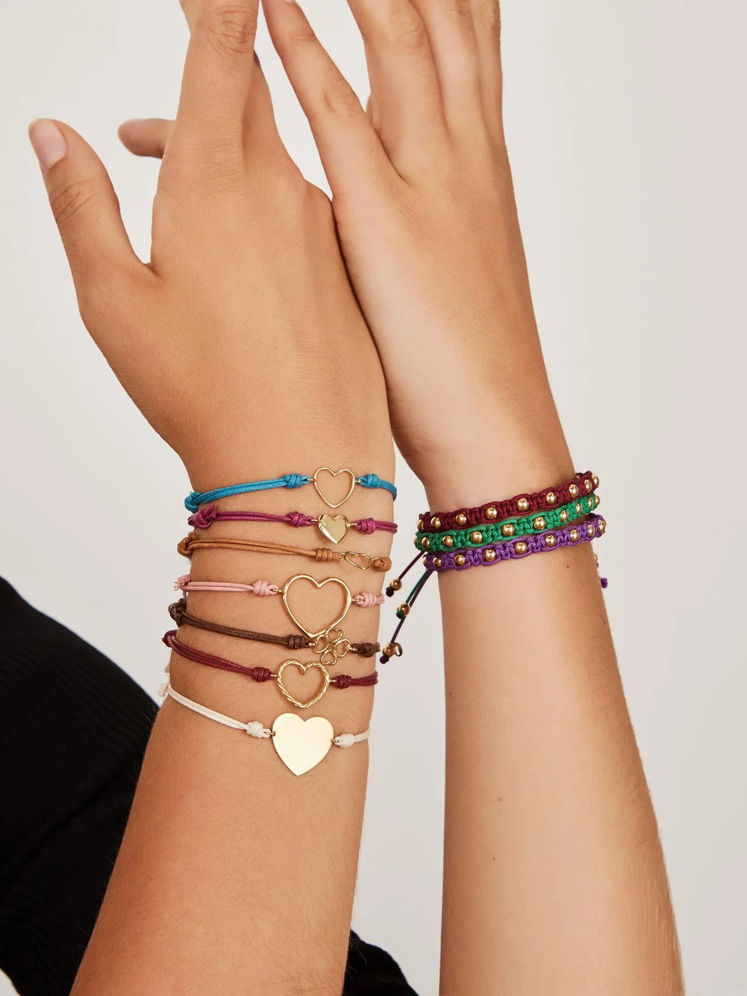 Clover of hearts rope bracelet