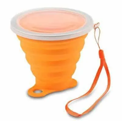 Colorful Folding Silicone Cup with Strap