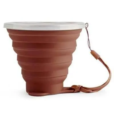Colorful Folding Silicone Cup with Strap