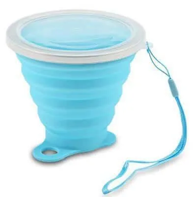 Colorful Folding Silicone Cup with Strap