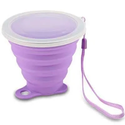 Colorful Folding Silicone Cup with Strap