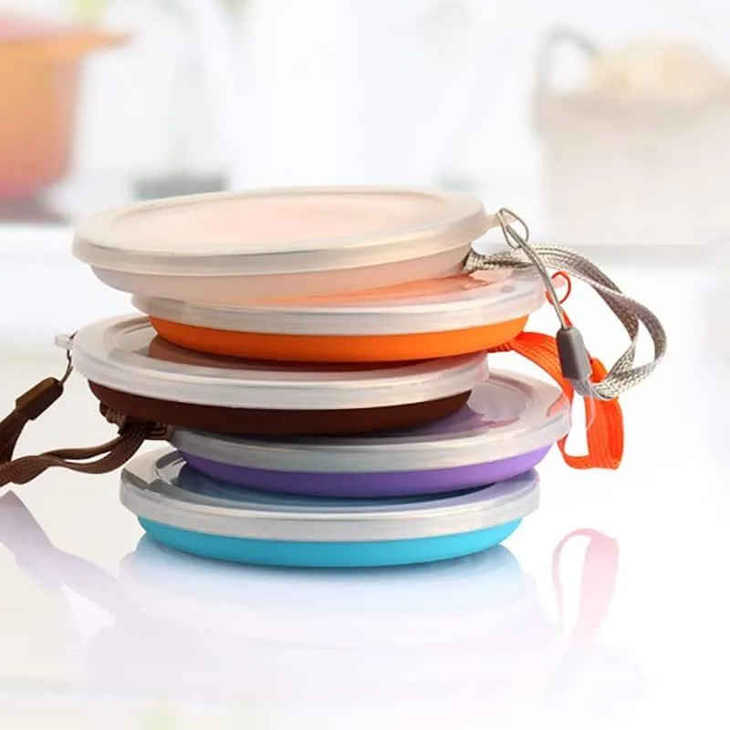 Colorful Folding Silicone Cup with Strap