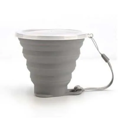 Colorful Folding Silicone Cup with Strap