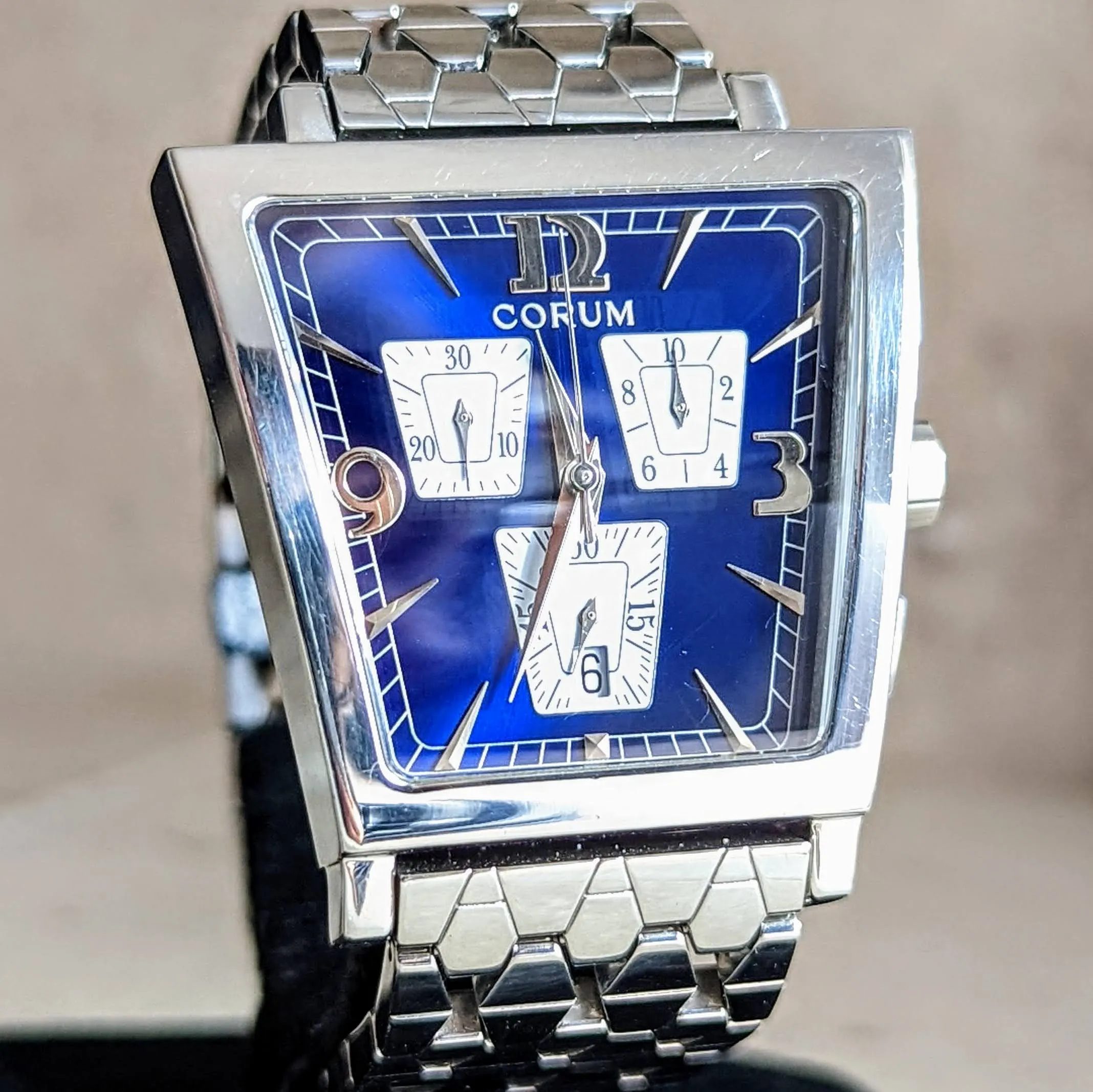 CORUM Trapeze Chronograph Watch 196.404.20 Swiss Made Wristwatch