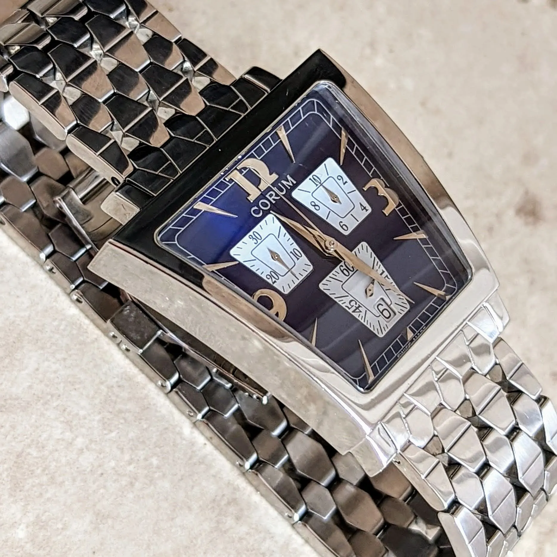 CORUM Trapeze Chronograph Watch 196.404.20 Swiss Made Wristwatch