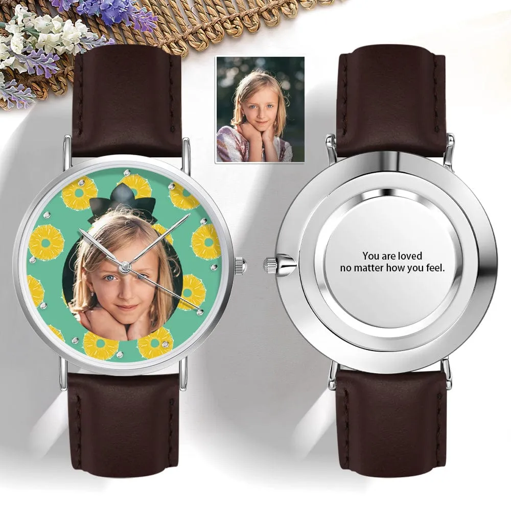 Custom Photo Watch Pineapple Watch Cute Fruit Watch Gift for Her