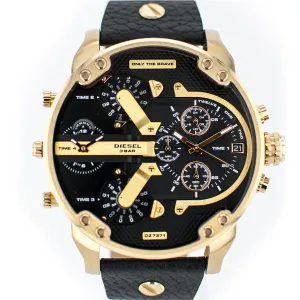 Diesel Men's DZ-7371 Mr Daddy Dual Zone Chronograph Black Dial Leather Watch