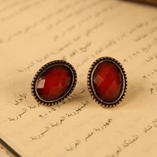 E301 2017 New Fashion Retro fashion Lady European Style Round Crystal Stud Earring Wholesale Cheap  New Fashion,Free shipping