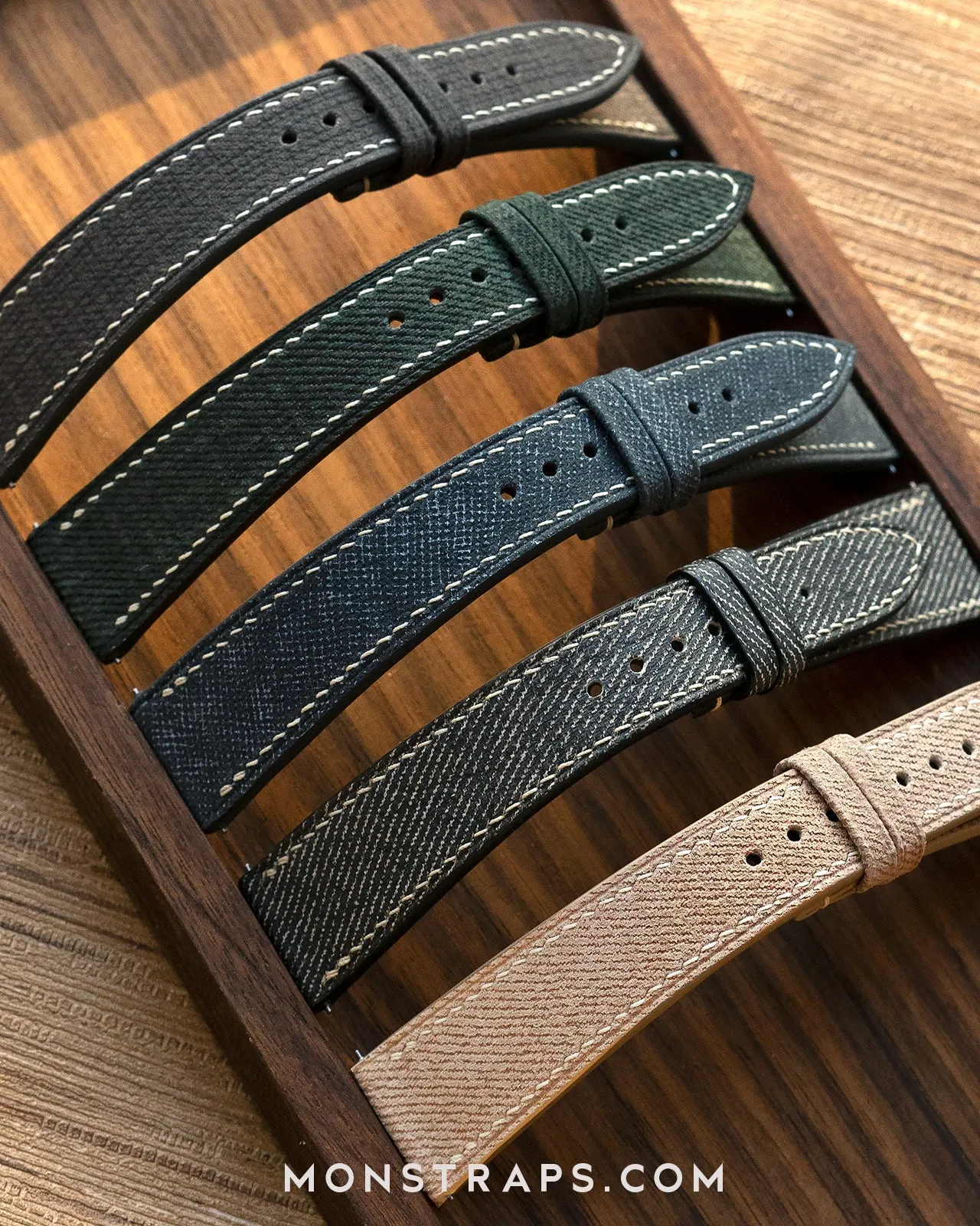 Fabric Leather Strap (Beige)