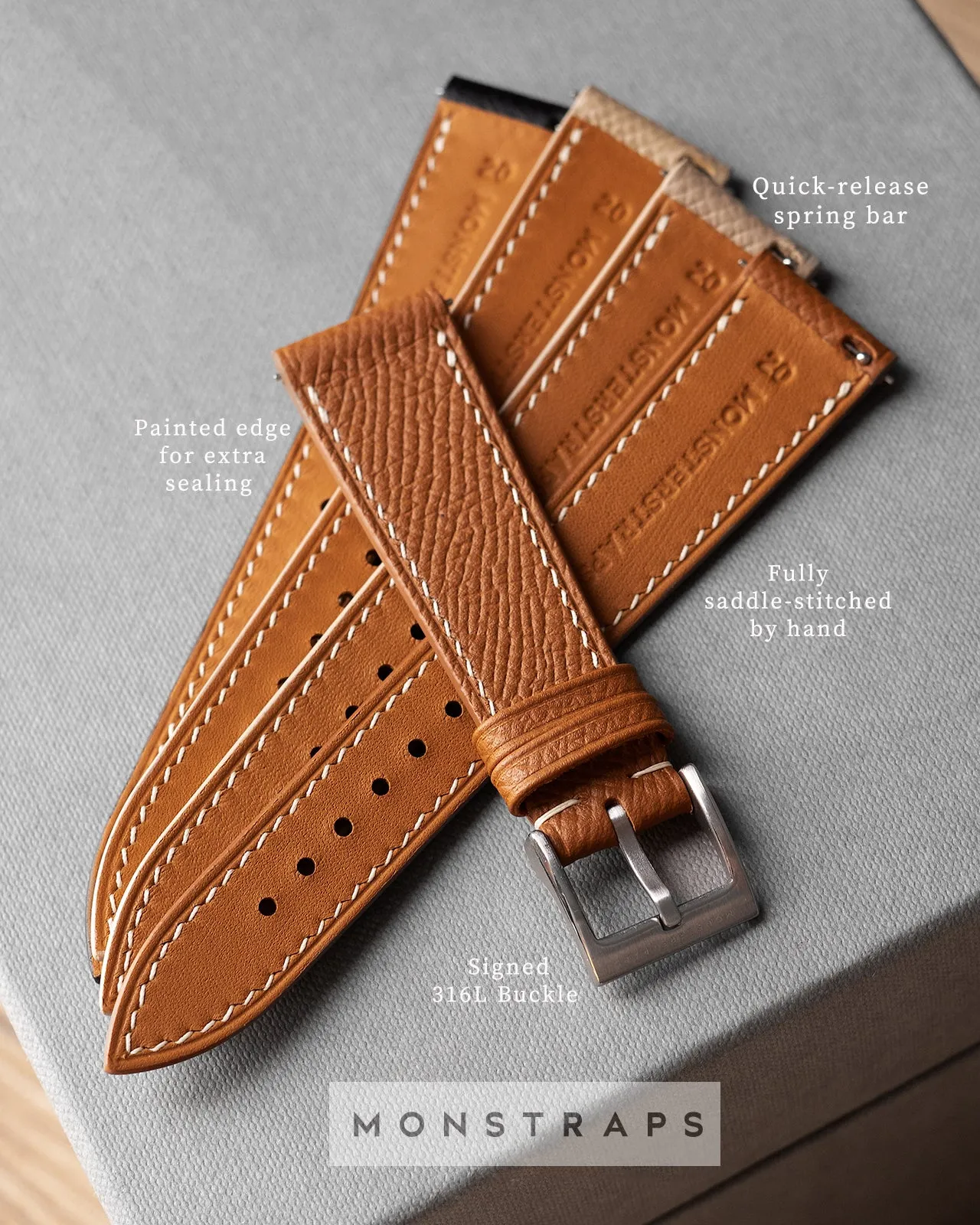 Fabric Leather Strap (Beige)