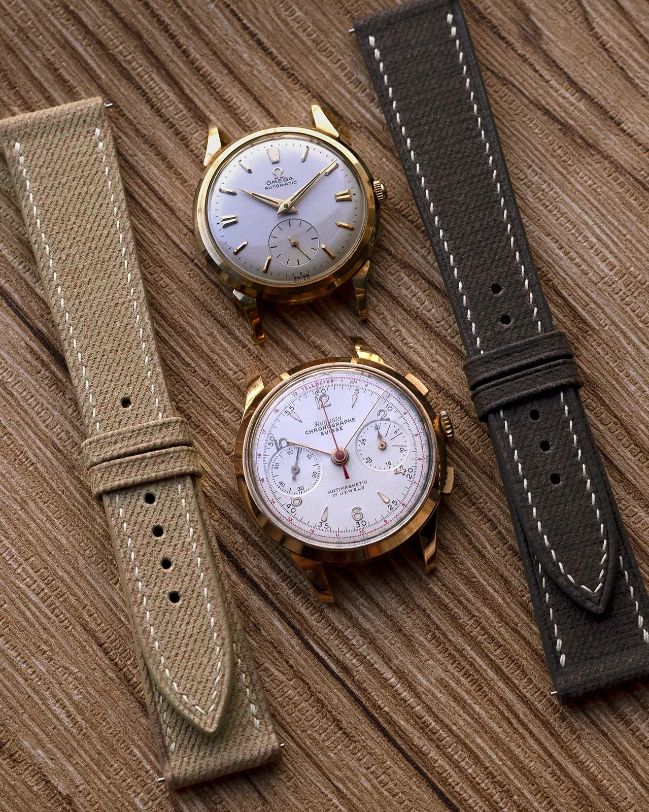 Fabric Leather Strap (Beige)