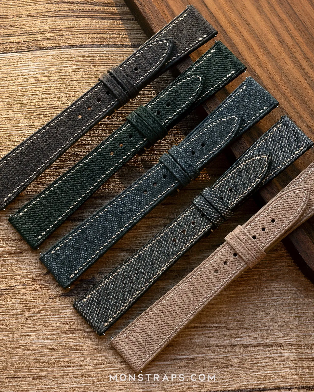 Fabric Leather Strap (Beige)
