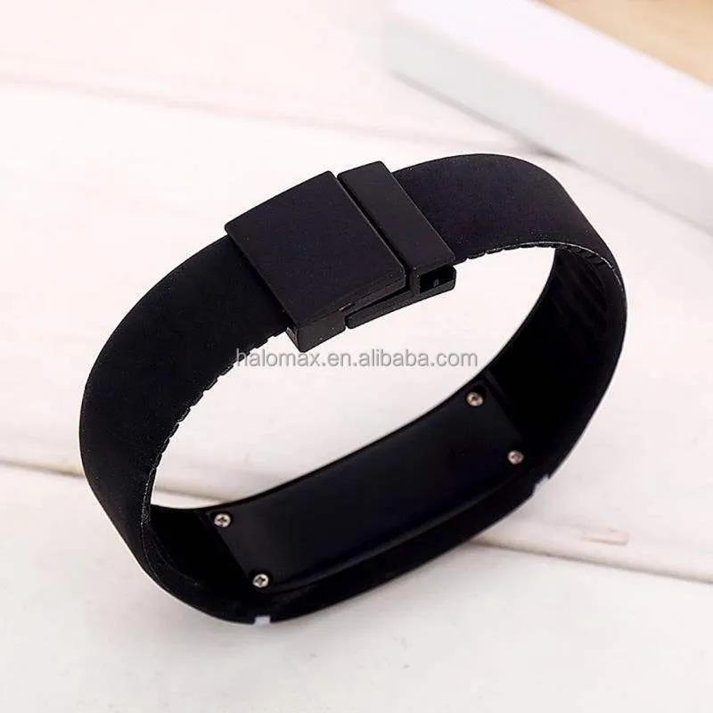 Fashion Digital Bracelet Date LED Rubber Sports Wristwatch