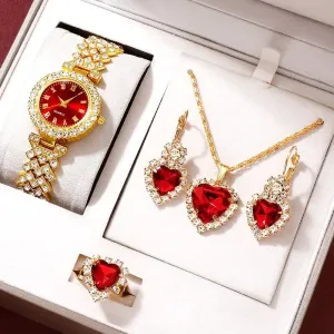 Fashion Wristwatch Casual Ladies Bracelet Watches Jewelry Set
