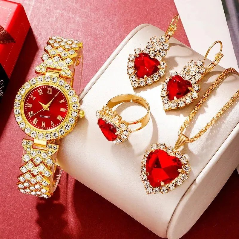 Fashion Wristwatch Casual Ladies Bracelet Watches Jewelry Set