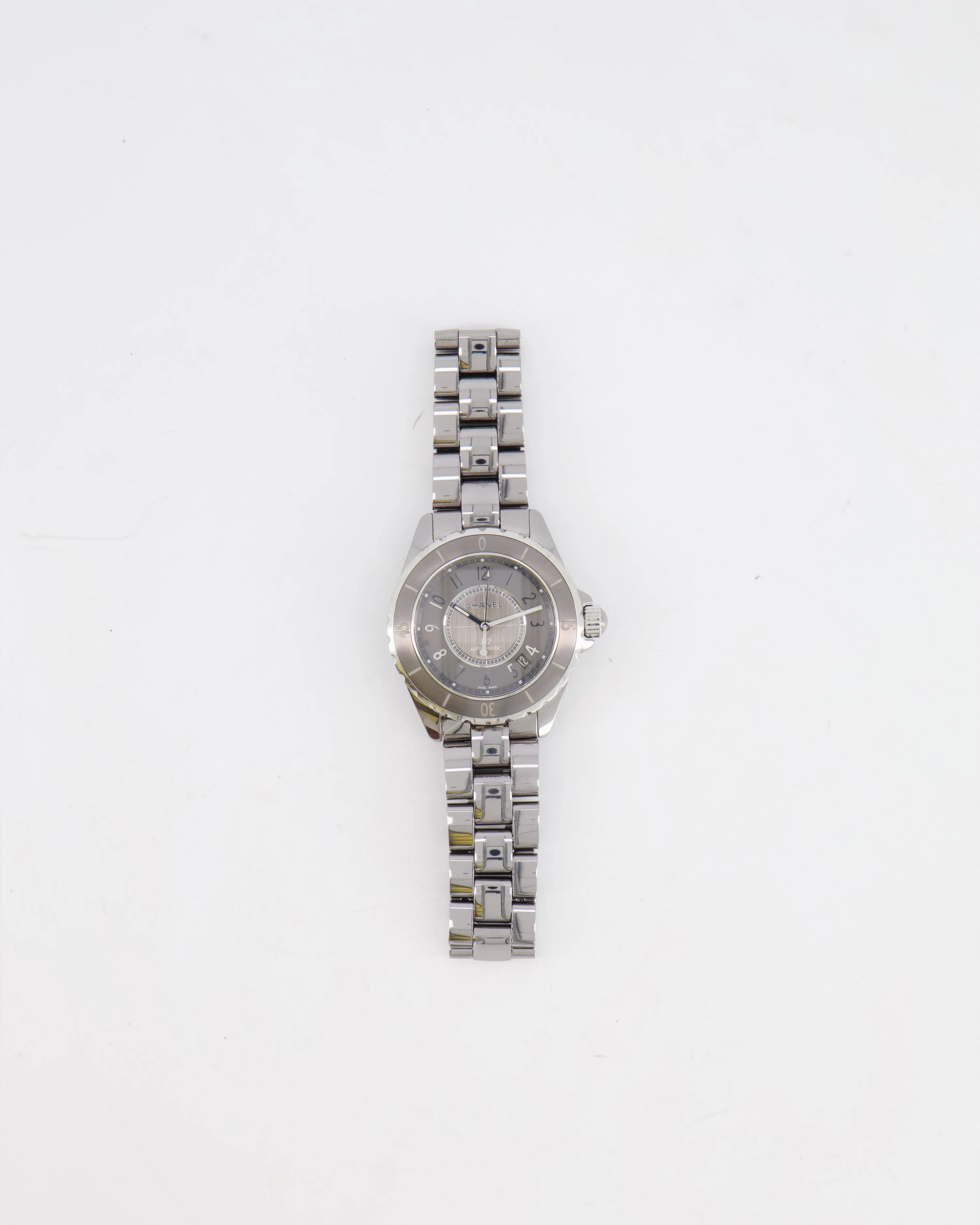 *FIRE PRICE* Chanel Silver Ceramic Steel J12 Watch 38mm