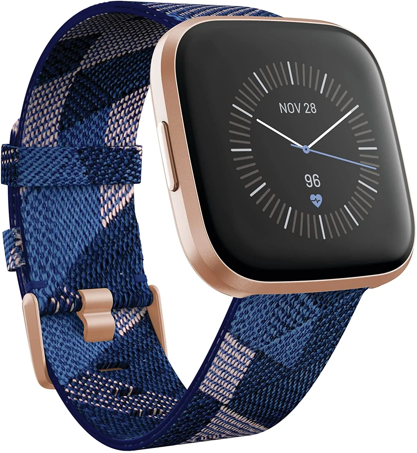 Fitbit Versa 2 Health and Fitness Smartwatch with Heart Rate, Music, Alexa Built-In, Sleep and Swim Tracking, Black/Carbon, One Size (S and L Bands Included)