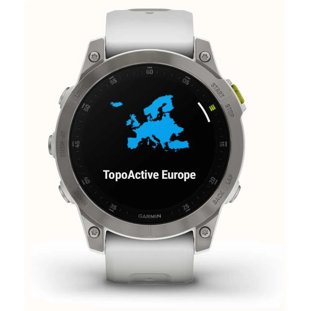 Garmin Epix Gen 2 Watch  Carrera White Titanium with Silicone Band